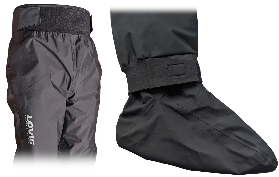 Lovig Waterproof Kayak Pants Waist and Stocking Foot