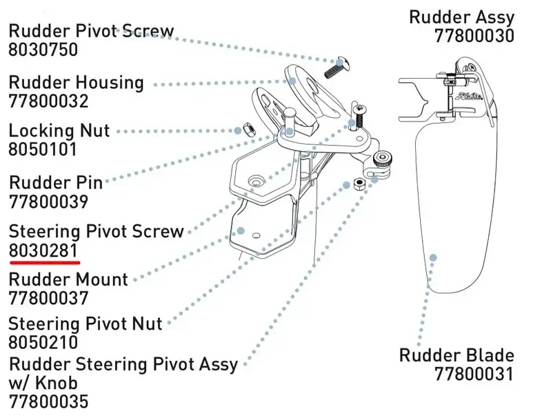 Hobie Passport Steering Pivot Screw