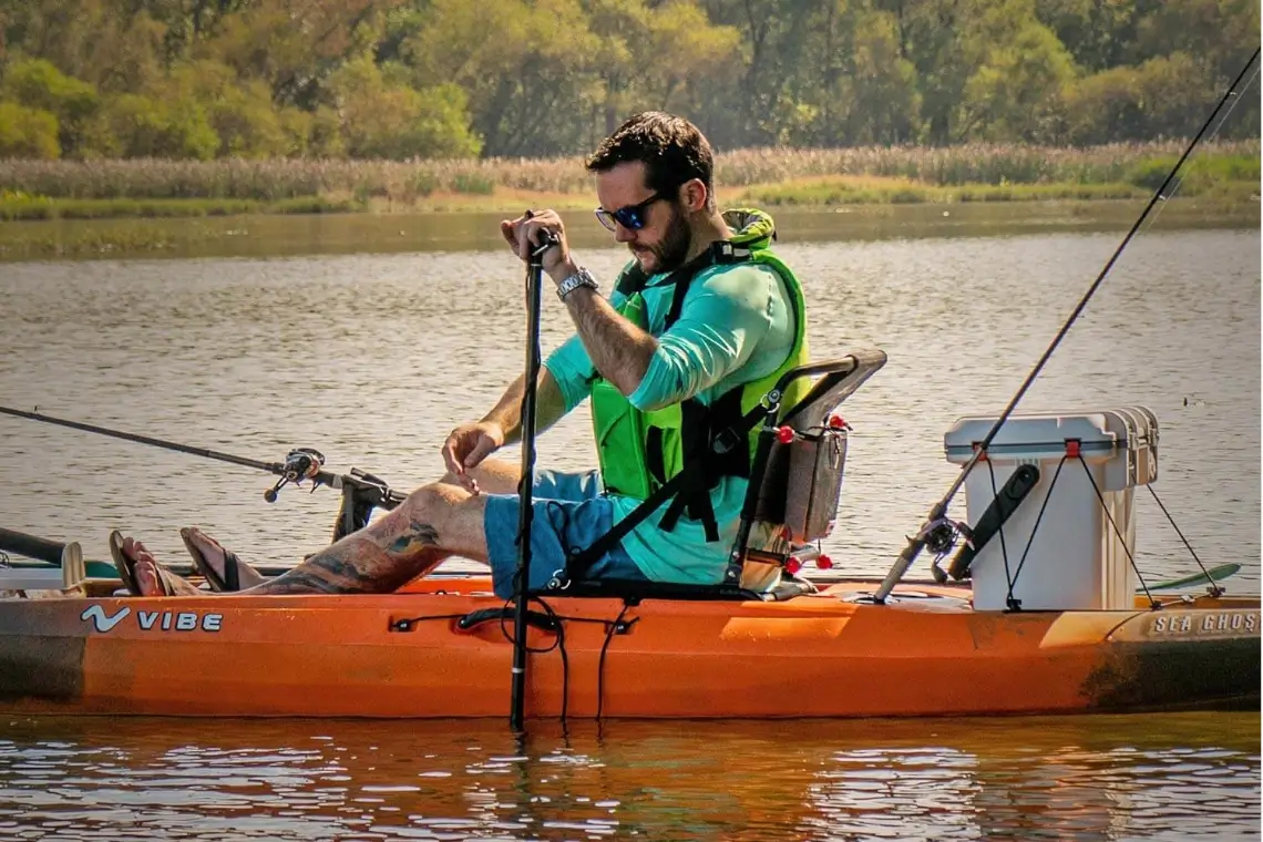 Staking Out Vibe Kayak Anchor Pole