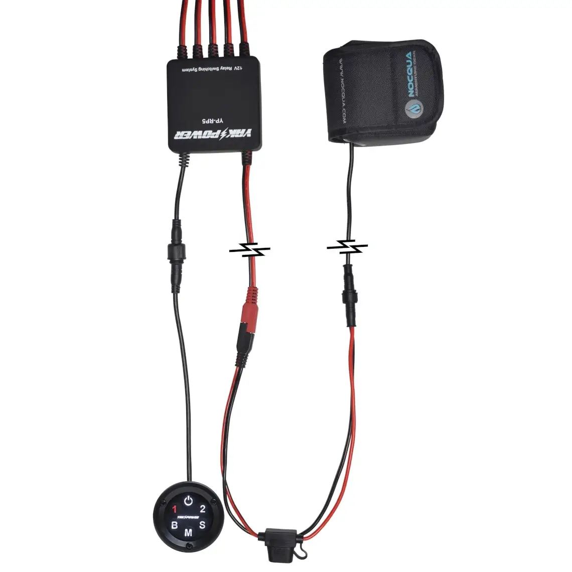 Yak-Power YP-BTP12N 12” Battery Terminal Connector with SAE to NOCQUA Connector