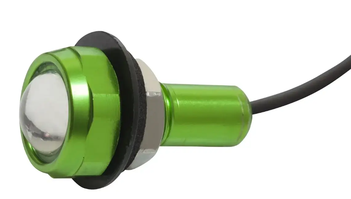 Yak-Power 2-Piece Super Bright LED Button Light Green Side