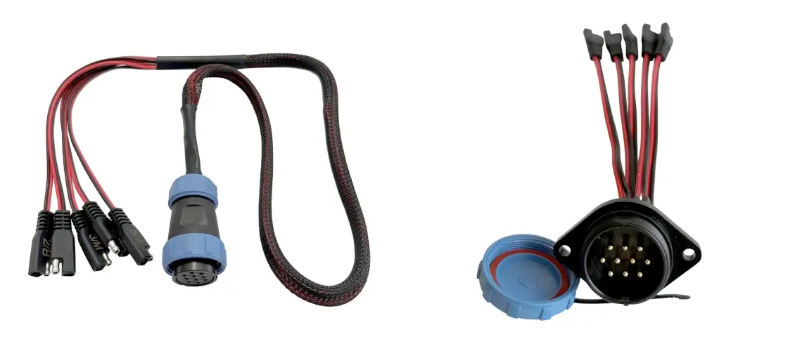 Yak-Power 5 Circuit Heavy Duty, Waterproof, Quick Disconnect Kit - Panel Mount and Harness YP-QD5